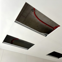 Dalle de plafond suspendue carrée en aluminium 600x600 perforée, acoustique et ignifuge pour grille de plafond de bâtiment commercial