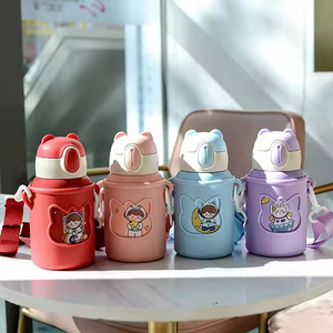 Stainless Steel Kids Water Bottle Sports Vacuum Insulated Bottles <b>Double</b> <b>Wall</b> Insulation Kids Water Bottle With Straw Strap - Product Image 2