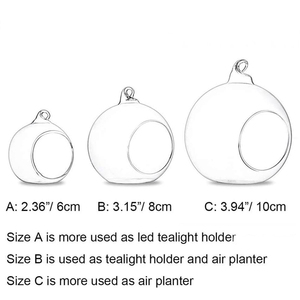 Hanging Clear Glass Ball Indoor Outdoor <strong>Planter</strong> Candle Holder Terrarium - Product Image 4