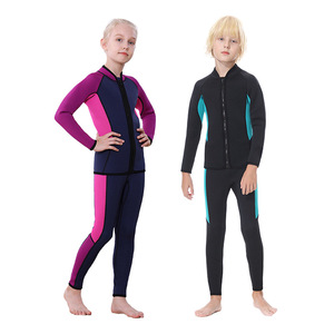 थोक 3 मिमी मोटे बच्चे नियोप्रोन स्प्लिट प्रकार आर्द्रसूट कस्टम प्रिंट पैटर्न गर्म डाइविंग और तैराकी सर्फिंग सूट - Product Image 1