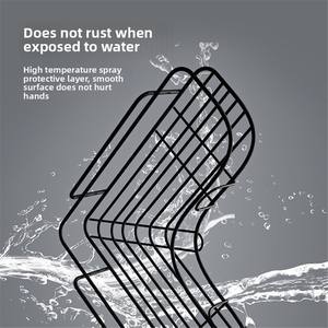 Porte-serviettes mural rectangulaire moderne à double niveau en acier inoxydable, étanche, avec installation sans perçage - Product Image 2