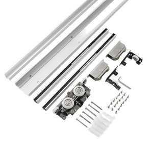 Herrajes ocultos para puertas invisibles, accesorios para puertas de madera, puerta corredera invisible con capacidad de carga de 100 kg y amortiguación bidireccional - Product Image 1