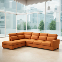 Canapé de style moderne de qualité supérieure en bois massif modulable Canapé d'angle confortable en cuir pour salon avec chaises