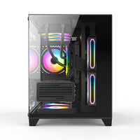 Boîtier PC Gaming Large Cube avec Verre Trempé, Pièces RGB, Boîtier ATX Large et Élégant