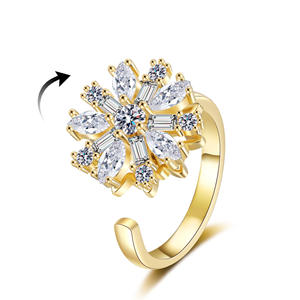 Vintage Inspired Floral <b>Adjustable</b> <b>Ring</b> Silver Plated Copper Alloy <b>Rings</b> Elegant Handcrafted Featuring Brilliant Zircon <b>Rings</b> - Product Image 2