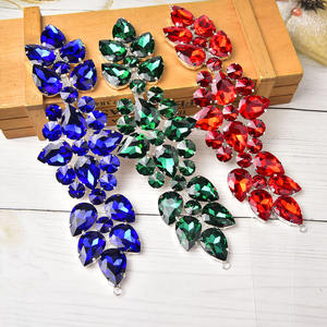 Cristal brillant diamant strass Applique ceinture de mariée diamant cristal AB Marquise patchs argent Base réglage coudre sur l'épaule - Product Image 3