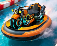 Bateau tamponneur gonflable commercial en fibre de verre, type voiture de sport, pour parc aquatique, bateau de dodgem électrique, course aquatique parent-enfant