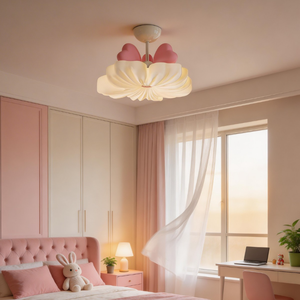 Lámpara de <span class=keywords><strong>Techo</strong></span> Moderna de Hierro con Diseño de Flor, Luz LED de Espectro Completo para Protección Ocular, Ideal para Dormitorio Infantil o Habitación de <span class=keywords><strong>Niñas</strong></span> - Product Image 3