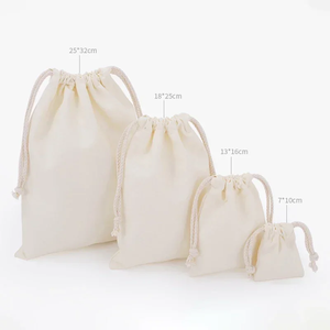 Custom Logo Cotton <b>Drawstring</b> <b>Bag</b> <b>Canvas</b> Pouch Reusable Shopping <b>Bag</b> for Travel Gift Storage - Product Image 2