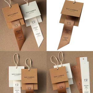 Custom Printed Embossed Clothing <strong>Tag</strong> Label Brand Name <strong>Paper</strong> <strong>Tag</strong> for Garments - Product Image 4