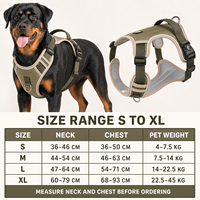 Harnais réfléchissant anti-traction pour chien avec gilet rembourré doux, sangle de poitrine réglable en Oxford pour chiens de taille moyenne à grande, entraînement en extérieur