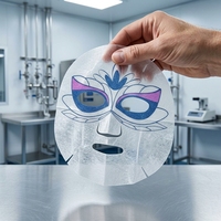 Y154-19 Masque facial en fibre non tissée à motif personnalisé, en papier et fibre végétale, pour l'hydratation et les soins de la peau