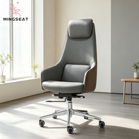 Chaise de bureau moderne en cuir PU à dossier haut avec pieds en fer, appui-tête pivotant réglable pour bureau à domicile
