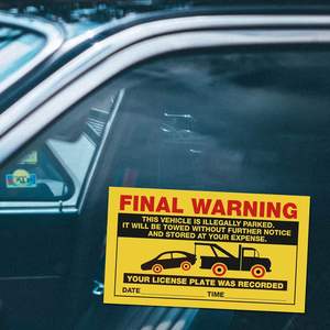 Pegatinas de infracción de estacionamiento con usted ha estacionado en un área de estacionamiento privado Vehículo de infracción estacionado legalmente difícil de quitar - Product Image 1
