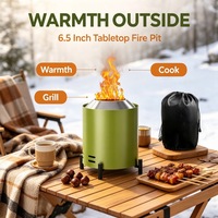 Vente flash - Brasero portable en acier inoxydable pour table, à bois, pour une utilisation en intérieur/extérieur