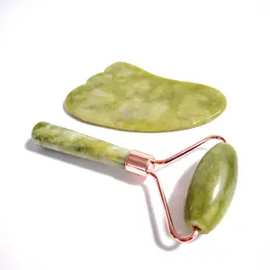 Huiying best products face roller beauty Xiuyan jade roller set gua sha tool massager jade roller for face