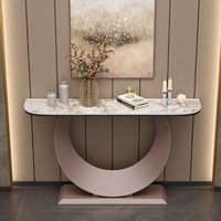 Table de porche en panneau rocheux, moderne et simple, murale, semi-circulaire, armoire de vue latérale, ameublement de maison, table console moderne