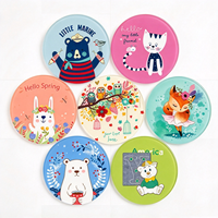 Sous-verres de mariage en verre trempé transparents de 3 mm, 4 mm, 5 mm, carrés et ronds, avec design personnalisé, assiettes en verre cristallin givré