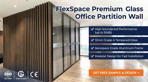 FlexSpace 2024 nouveaux séparateurs de pièces commerciales <span class=keywords><strong>cloison</strong></span> de bureau en aluminium verre meubles de bureau <span class=keywords><strong>cloison</strong></span> insonorisée - Product Image 2