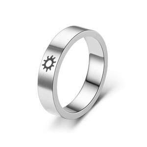 Anillo De Acero Inoxidable Anillo De Pareja De Acero De Titanio Anillo <span class=keywords><strong>Sol</strong></span> Luna <span class=keywords><strong>Sol</strong></span> Y Luna Amor Pareja Anillo De Bodas Para Mujeres - Product Image 2