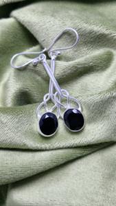 Boucles d'oreilles en argent sterling 925 de qualité supérieure, prix de vente exceptionnel, avec pierre précieuse en onyx noir, bijoux élégants et protecteurs - Product Image 2
