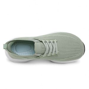 Chaussures de marche légères et respirantes en maille pour hommes, à lacets, semelle extérieure en caoutchouc antidérapante, motif uni tendance, toutes saisons, en coton - Product Image 5