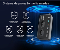 Mini convertisseur portable 12V vers 127V/220V AC/DC, onduleur de voiture 200W, norme Brésil, avec écran