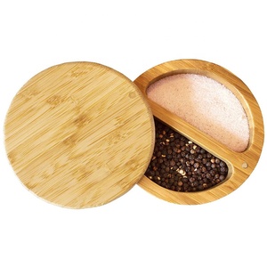 Pot à <span class=keywords><strong>sel</strong></span> en bambou durable avec couvercle magnétique pivotant - Rangement de cuisine écologique, compatible <span class=keywords><strong>lave</strong></span>-<span class=keywords><strong>vaisselle</strong></span> et grande capacité - Product Image 3