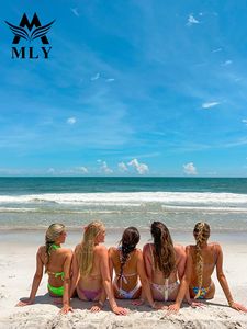MLY Badebekleidungshersteller String-Micro-BH-Bikini mit Perlen Brasilianischer Tanga 2025 Großhandel Unterstützt personalisierte Badebekleidung - Product Image 4