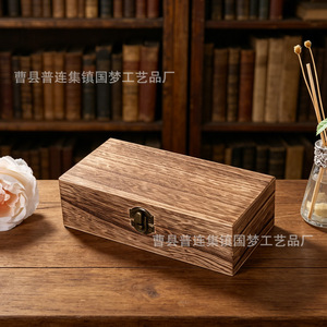 Caja de almacenamiento de joyas de madera de Paulownia, caja de regalo de madera rectangular con tapa abatible de 20x10x6cm para organizar accesorios - Product Image 5