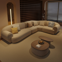 Canapé en tissu en forme de L, design minimaliste, spacieux, modulaire, avec accoudoirs larges, pour la maison, l'appartement, la villa, le salon, l'hôtel, les espaces commerciaux