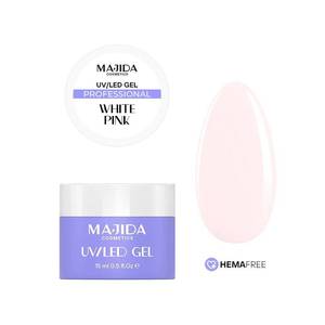 Majida Cosmetics Gel UV LED Blanco Rosado 15ml Gel Constructor Profesional Sin HEMA - Product Image 1