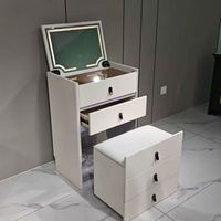 Coiffeuse en bois massif à plateau rabattable avec commode, table de maquillage moderne et minimaliste pour chambre à coucher, meuble de fin de lit