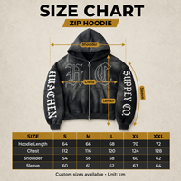 Sweat à capuche zippé personnalisé pour homme, coupe courte, 420 GSM, délavé à l'acide, effet vieilli, broderie, sérigraphie, épaules tombantes, fermeture éclair bidirectionnelle, fabricant OEM ODM