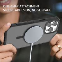 Coque de téléphone transparente en TPU+PC pour iPhone 15 Pro Max, protection contre les chocs, charge magnétique sans fil, anti-chute, coque arrière