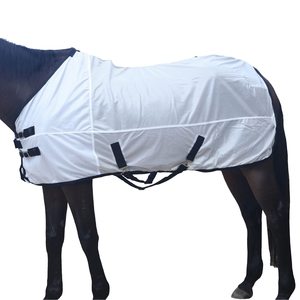 Cómoda malla caballo mosca hoja equino verano hojas soporte Cuello Blanco cómodo caballo manta para montar - Product Image 2