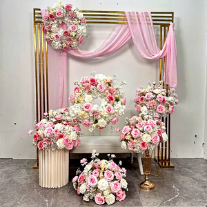 SMOOTH Wedding Event Birthday Party Decoration Floral Set Pink Artificial <b>Silk</b> <b>Flower</b> Arrangement - Product Image 1