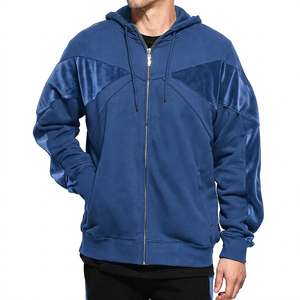 Vente en gros Assurance qualité grande taille hommes sweat à capuche zippé 100% coton KFH47 sweat vierge en noir fabriqué en grande taille - Product Image 6