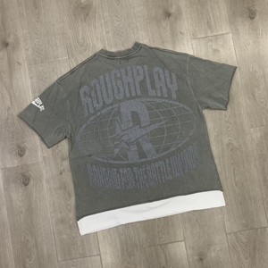 RoughPlay Back 2 The Future Splicing Street T-shirt à manches courtes de marque tendance - Product Image 2