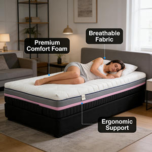 Colchón de Espuma Viscoelástica de Gran Tamaño, Calidad de Hotel, Soporte de Alineación Espinal, Compresible para Dormitorio de Apartamento - Product Image 1