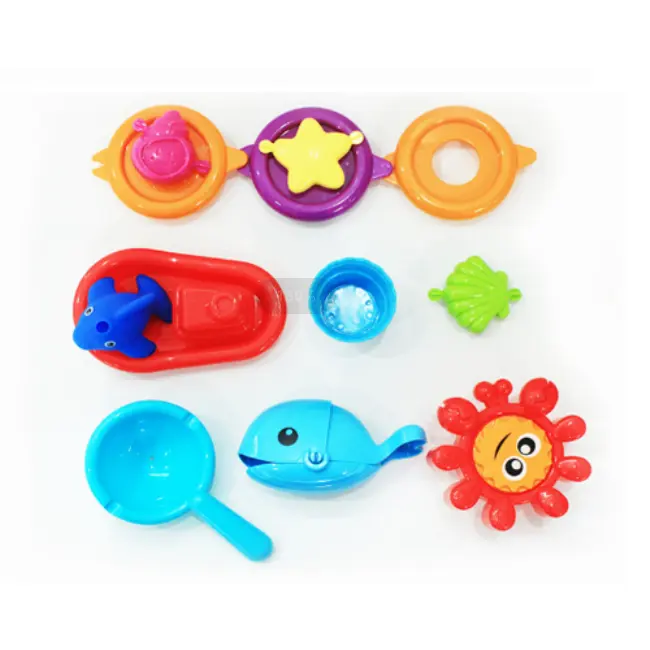 2022Cute Fish Shape Children's Gift Fishing Game Toys New Small And Cute Fish Shape Baby Bath Toys Sets