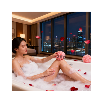 Custom Logo 4 Pack Loofah Bath Sponge Set Natural Exfoliating Body Scrubber for Men Women Shower <strong>Bathing</strong> Essential <strong>Pink</strong> - Product Image 5