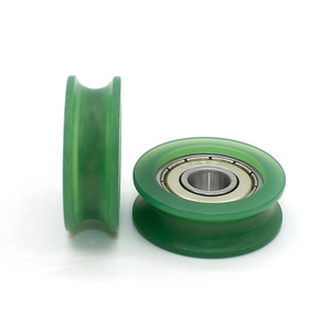 shower room <b>plastic</b> coated guide pulley stainless steel bearing U groove wear resistant track roller - Product Image 6