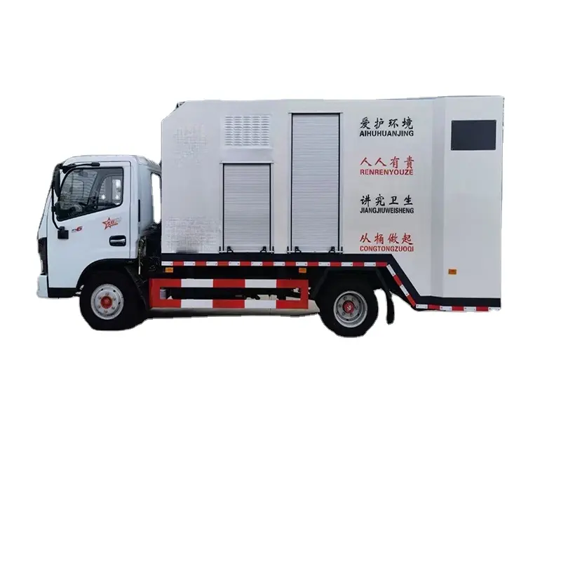 יצרן DONGFENG 4x2 4x4 RHD 120LL 240L 660L אשפה פחי מכונת כביסה משאית אשפה יכול ניקוי משאית אפר-סל שואב משאית