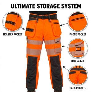 <span class=keywords><strong>Pantalon</strong></span> de travail décontracté pour homme, couleur personnalisée, ANSI <span class=keywords><strong>Classe</strong></span> <span class=keywords><strong>2</strong></span>, multi-poches, imperméable, réfléchissant, avec bande de cheville - Product Image 3