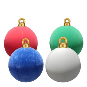 Boules de Noël gonflables floquées 60 cm, décorations de jardin pour les fêtes de plein air, ornements de Noël en PVC pour la décoration de patio et de fête - Product Image 5