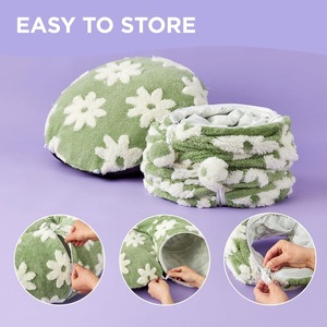 Lüks evcil hayvan yatağı daire yastık yuvarlak kafes kedi yeşil çiçek tasarım peluş katlanabilir katlanabilir kedi tüneli yatak - Product Image 4
