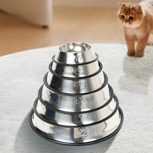 Cuenco duradero <span class=keywords><strong>para</strong></span> mascotas de acero inoxidable Rarewe, fácil de limpiar, con fondo de goma, cuencos de agua y comida <span class=keywords><strong>para</strong></span> cachorros, gatitos, <span class=keywords><strong>gatos</strong></span> y perros - Product Image 1