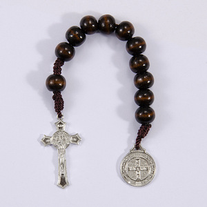 <span class=keywords><strong>Rosario</strong></span> de Bolsillo con Medalla de San Benito, Joyería de Muñeca con Agarre Cómodo y Crucifijo, Accesorios Religiosos para la Oración - Product Image 6