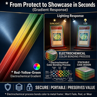 Étui de protection magnétique pour cartes gradées PSA TCG, cadre métallique transparent double face, impression couleur dégradée de qualité supérieure
